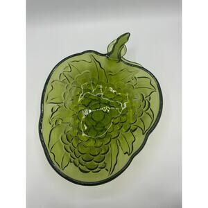 Vintage Indiana Glass Pressed Grape Cluster Serving Bowl Mid-Century 1970s